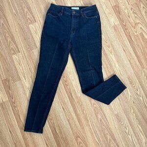 Ann Taylor Loft Curvy High Waist High Rise Skinny Ankle Dark Wash Jeans Size 2